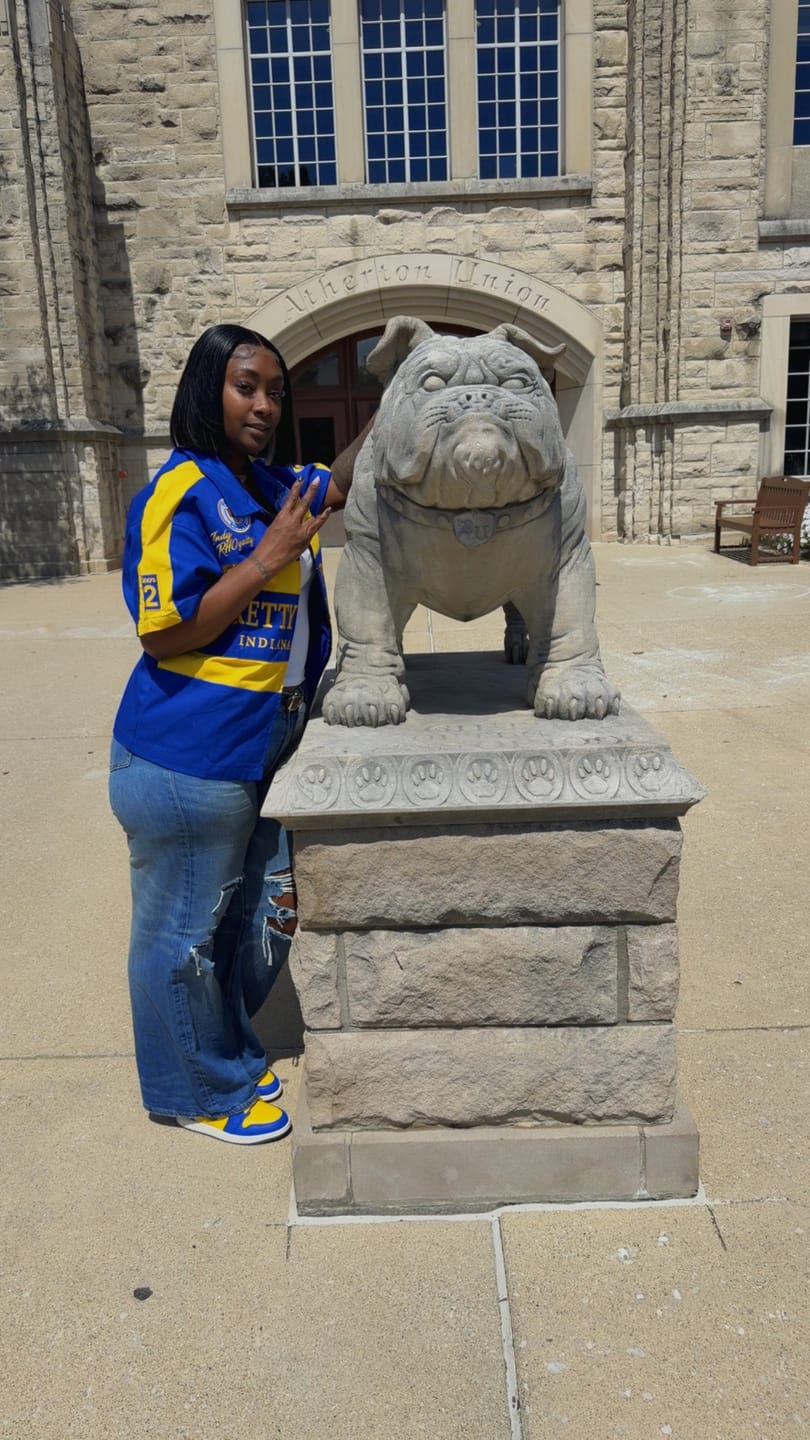 Customer photo review of The Pretty Poodle Mechanic Jacket - Royal Blue