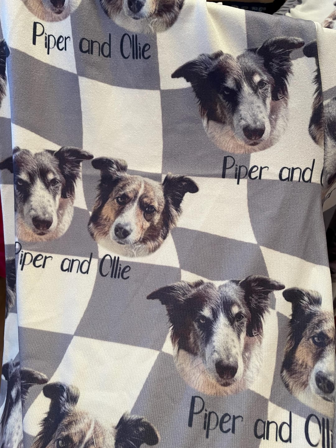 Customer photo review of Custom Pet/Person Portrait Pajama Shorts: Personalized Dog Photo Pants