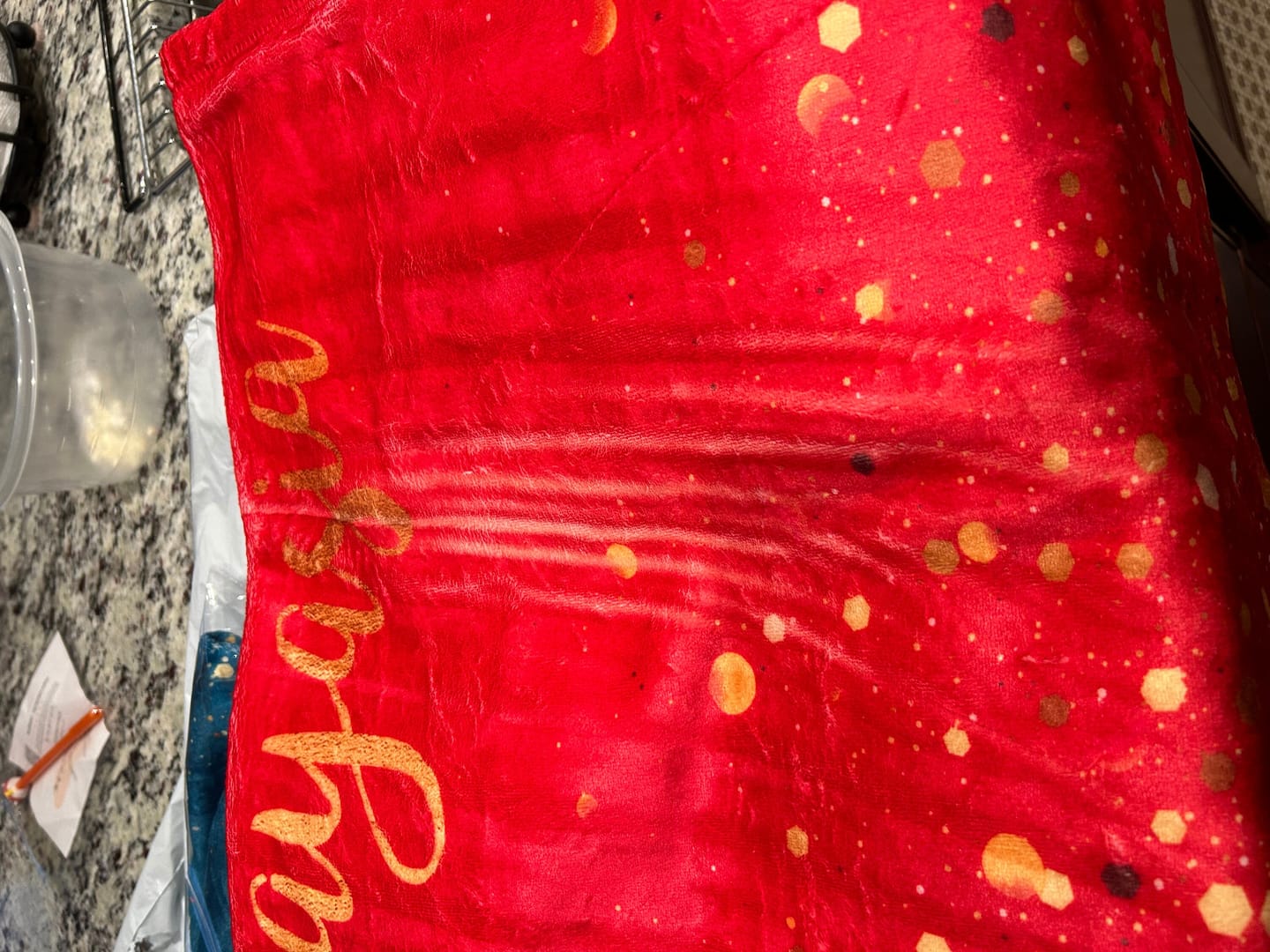 Customer photo review of Personalized Gold Glitter Style Blanket, Custom Minky Fleece Blanket