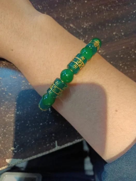 Customer photo review of FuAttract Protection Luck & Prosperity Colorful Om Mani Mantra Fortune Money Bracelet
