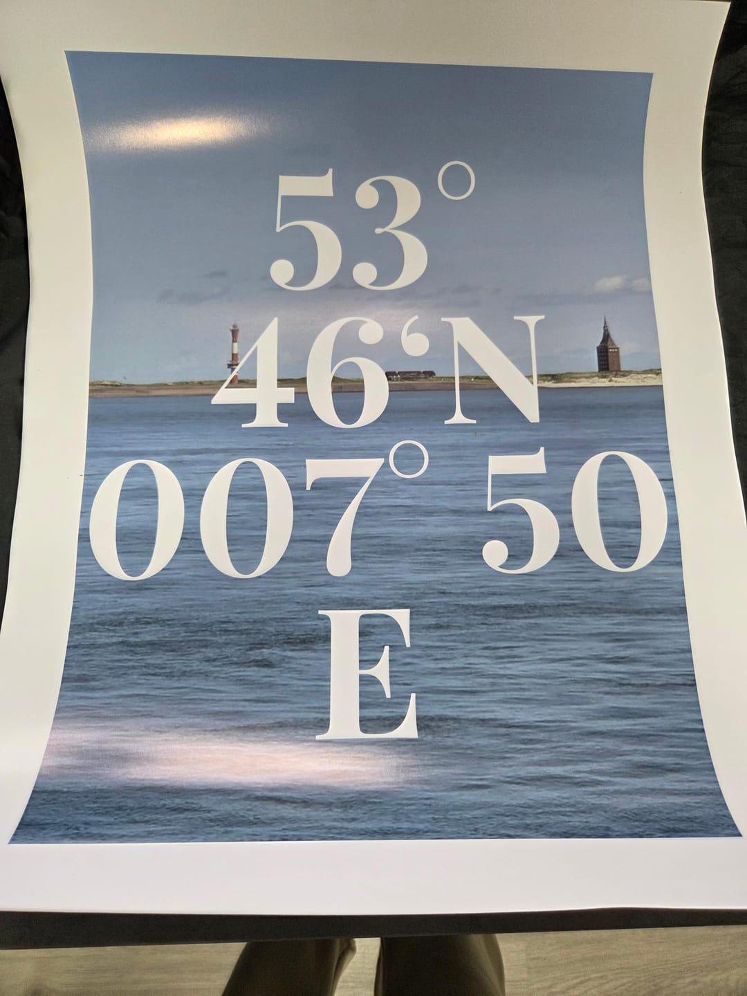 Customer photo review of Koordinaten mit Bild Poster