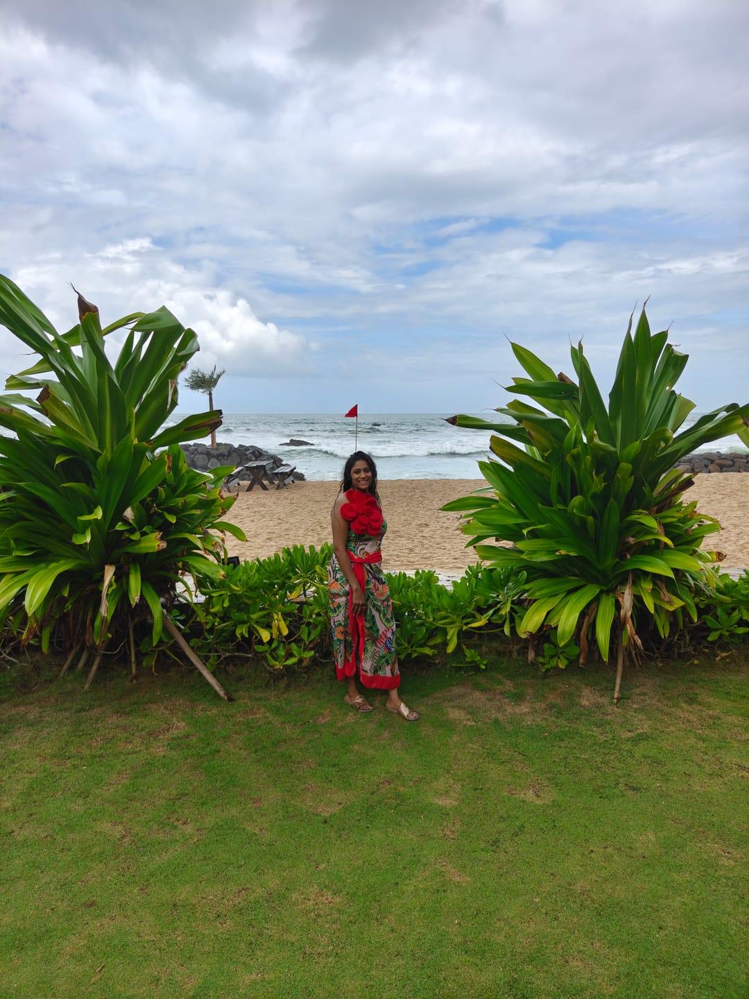 Customer photo review of Ruther swimsuit with Sarong Skirt in Red