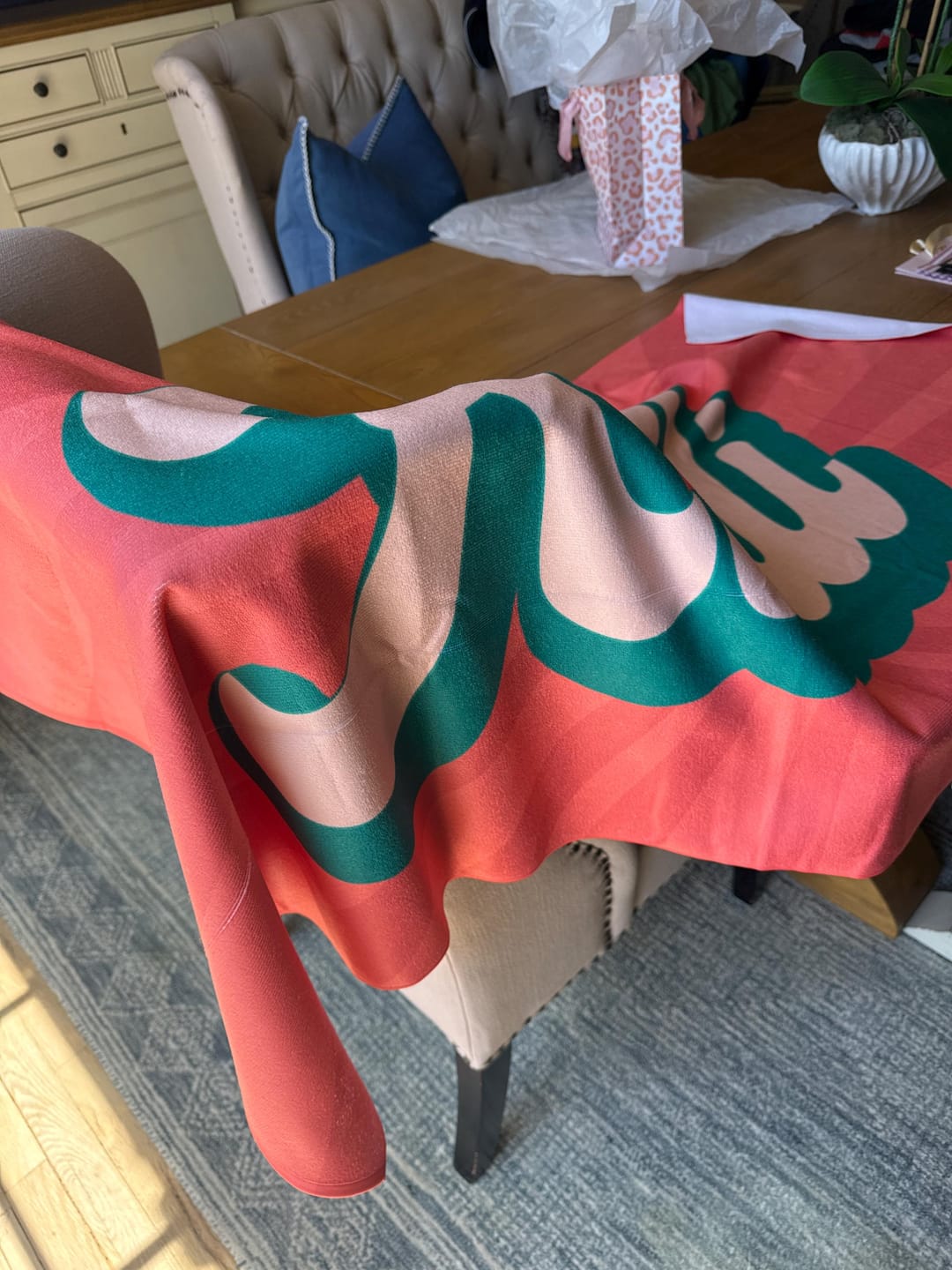 Customer photo review of Personalized Retro Beach Towel: Groovy Custom Name Bath Towel
