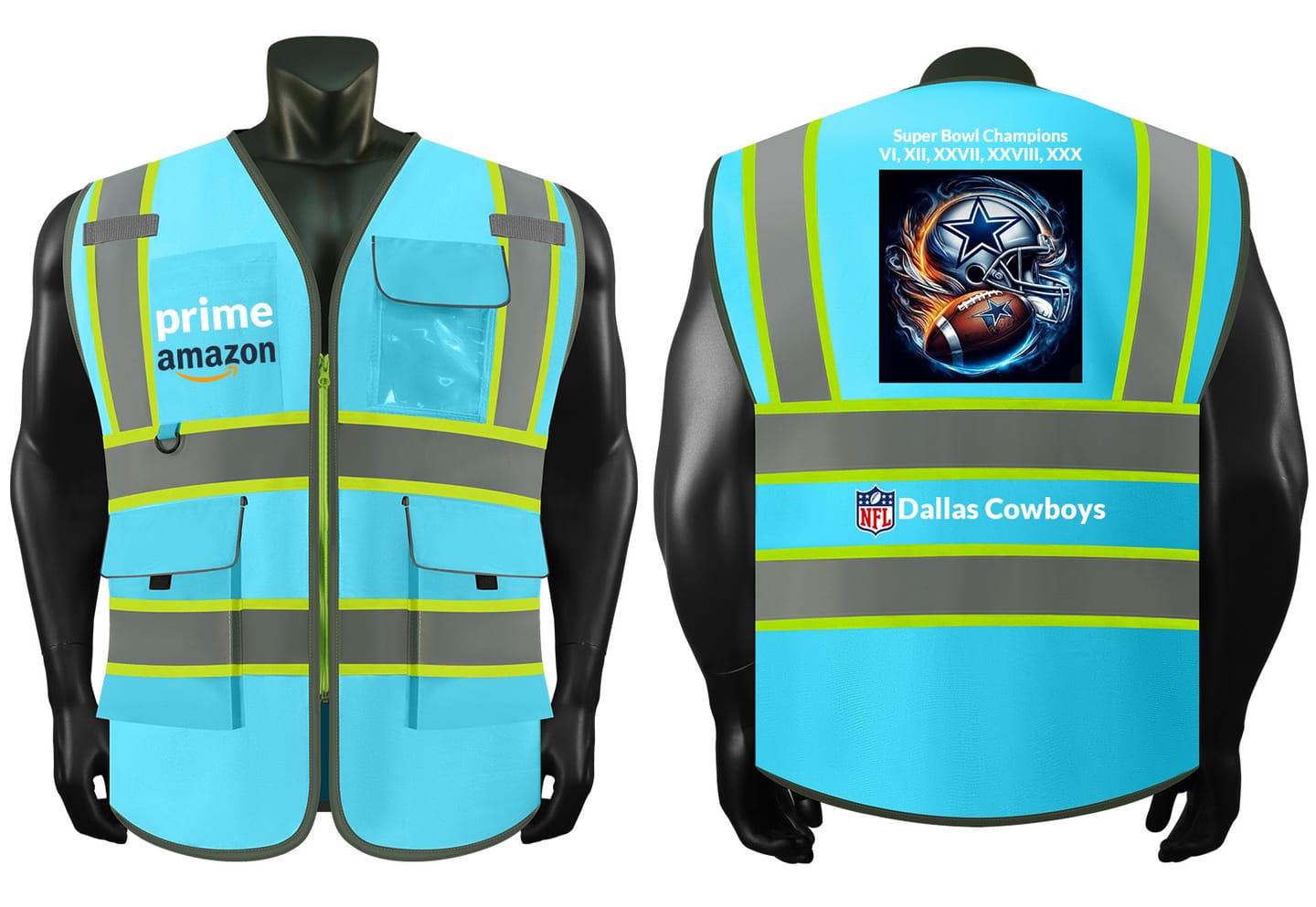 Customer photo review of Custom safety vest Industrial-Grade Reflective Vest 9 Reinforced Pockets Durable Polyester for Tough Jobs