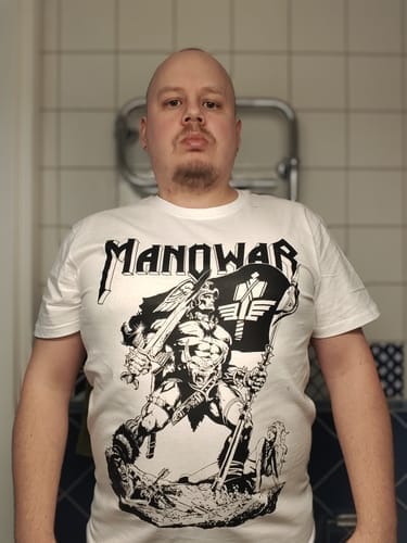 Customer photo review of MANOWAR T-SHIRT HAIL TO ENGLAND WHITE