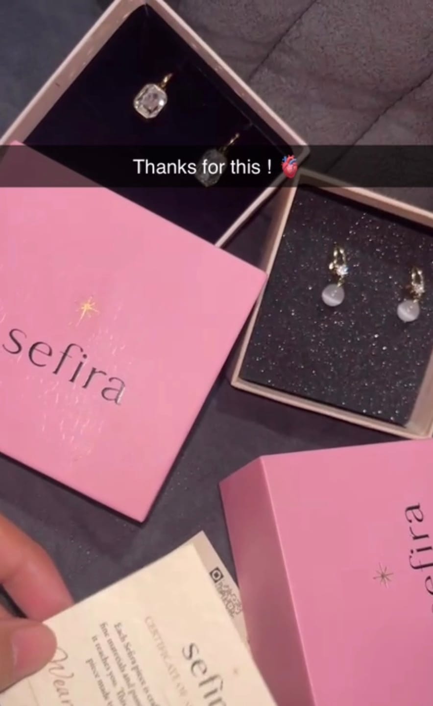 Customer photo review of Baguette Stone Gold Earrings