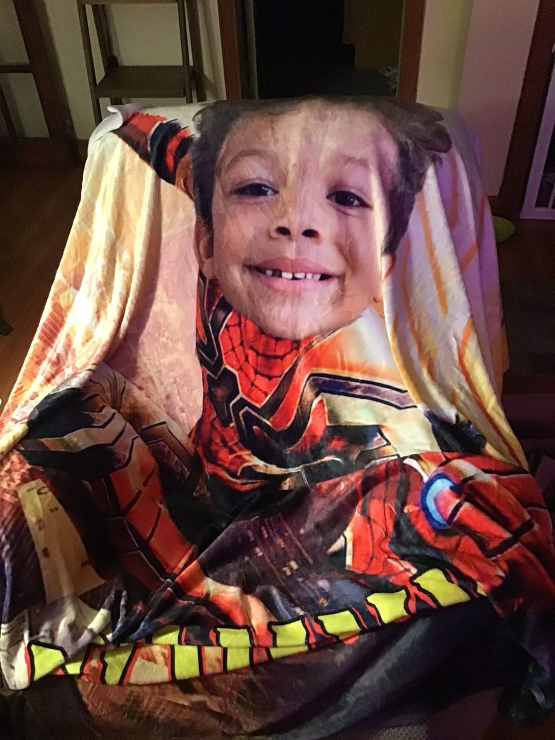 Customer photo review of Personalized Superhero Blanket: Custom Kids Blanket