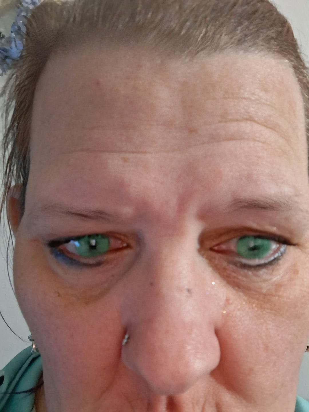 Customer photo review of Cosplay Lucifer's Eye Purple Prescription Colored Contact Lenses