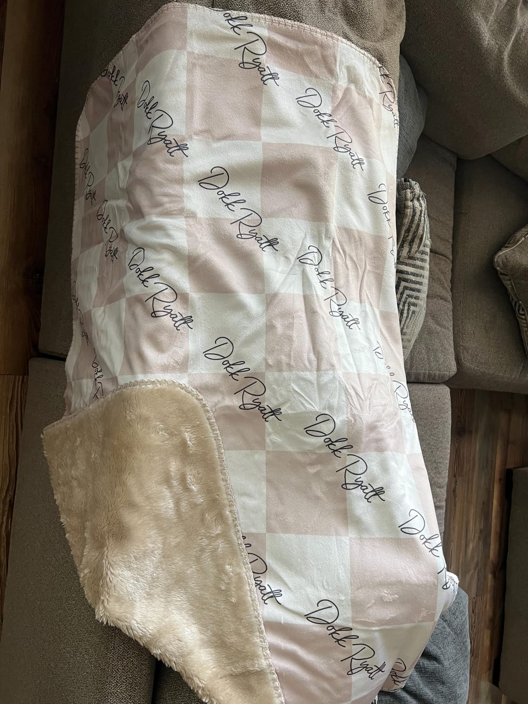 Customer photo review of Personalized Kids Minky Blanket: Custom Name, Soft Fleece or Sherpa