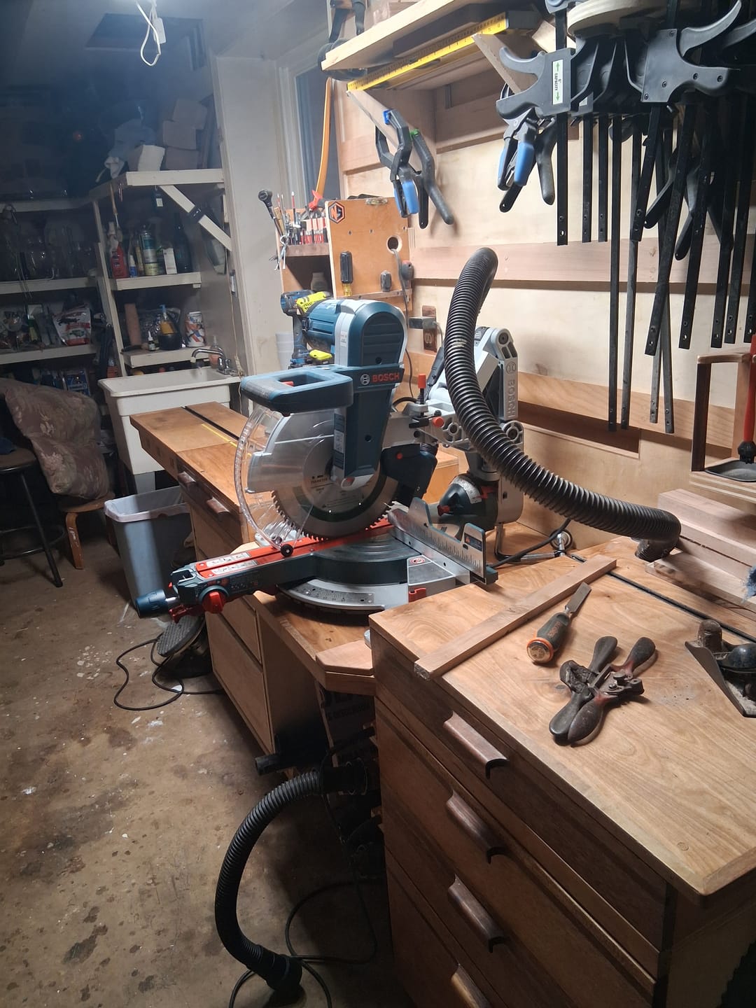 Customer photo review of Dust Collection Chute for Bosch Axial Glide Miter Saw