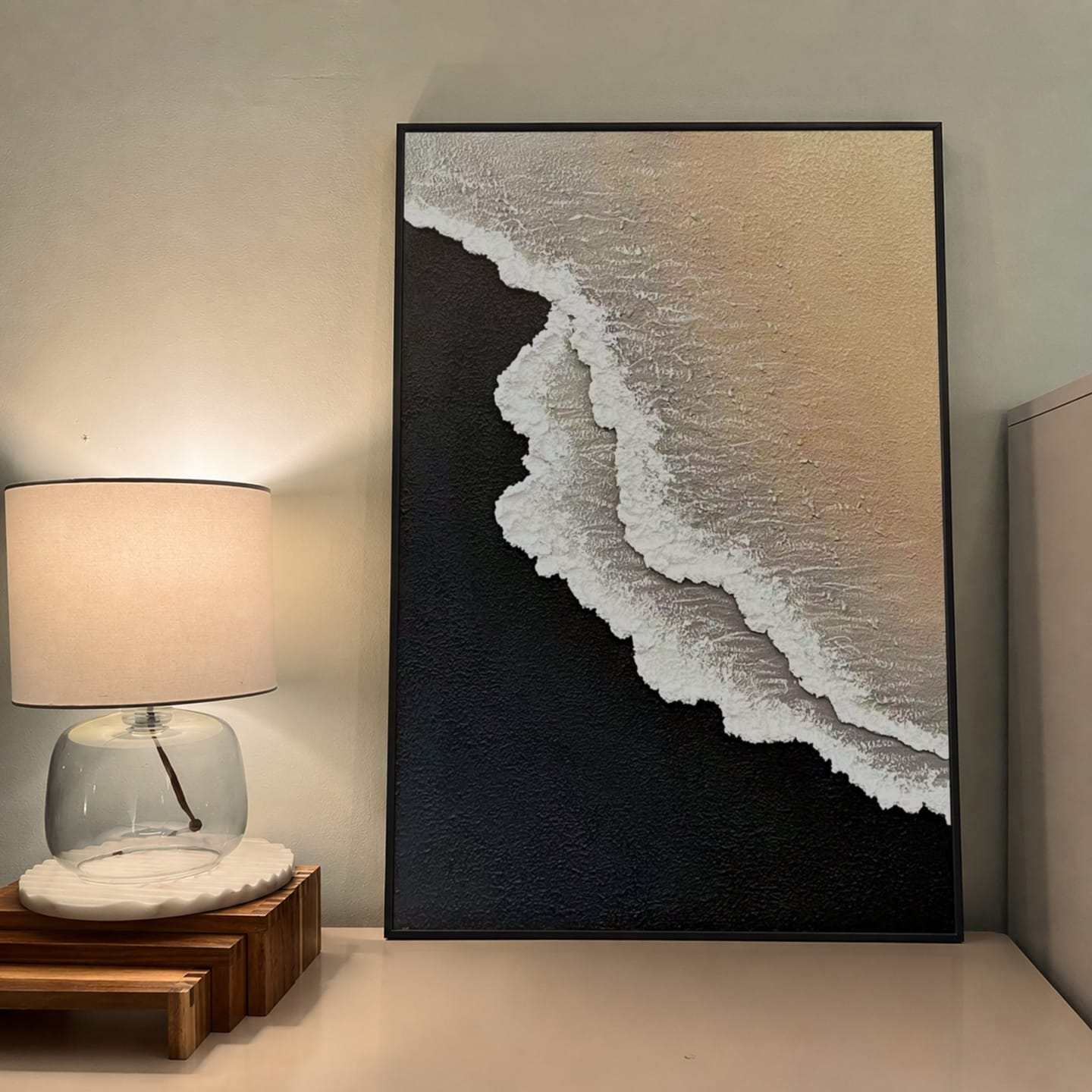 Customer photo review of Ocean And Sky Abstract Textured Canvas Art #OS 295