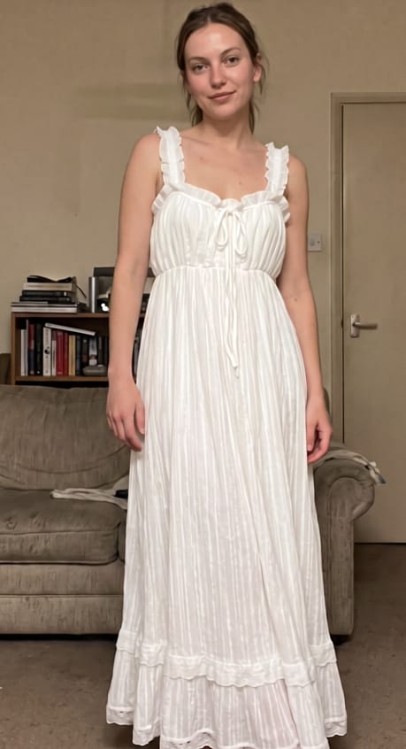 Customer photo review of Theodora Tiered Maxi Dress