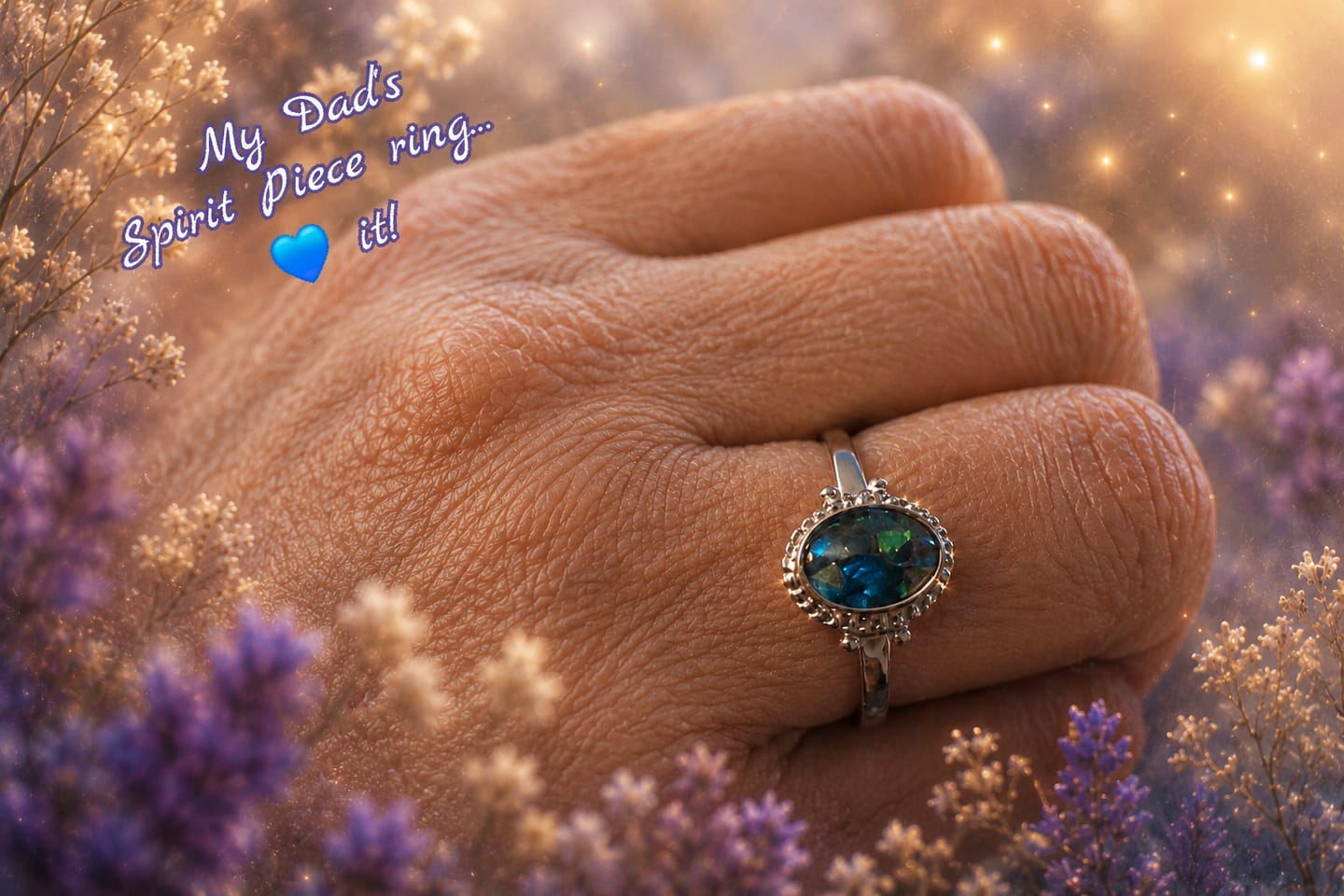 Customer photo review of Braided Oval Ring with Cremation Ashes