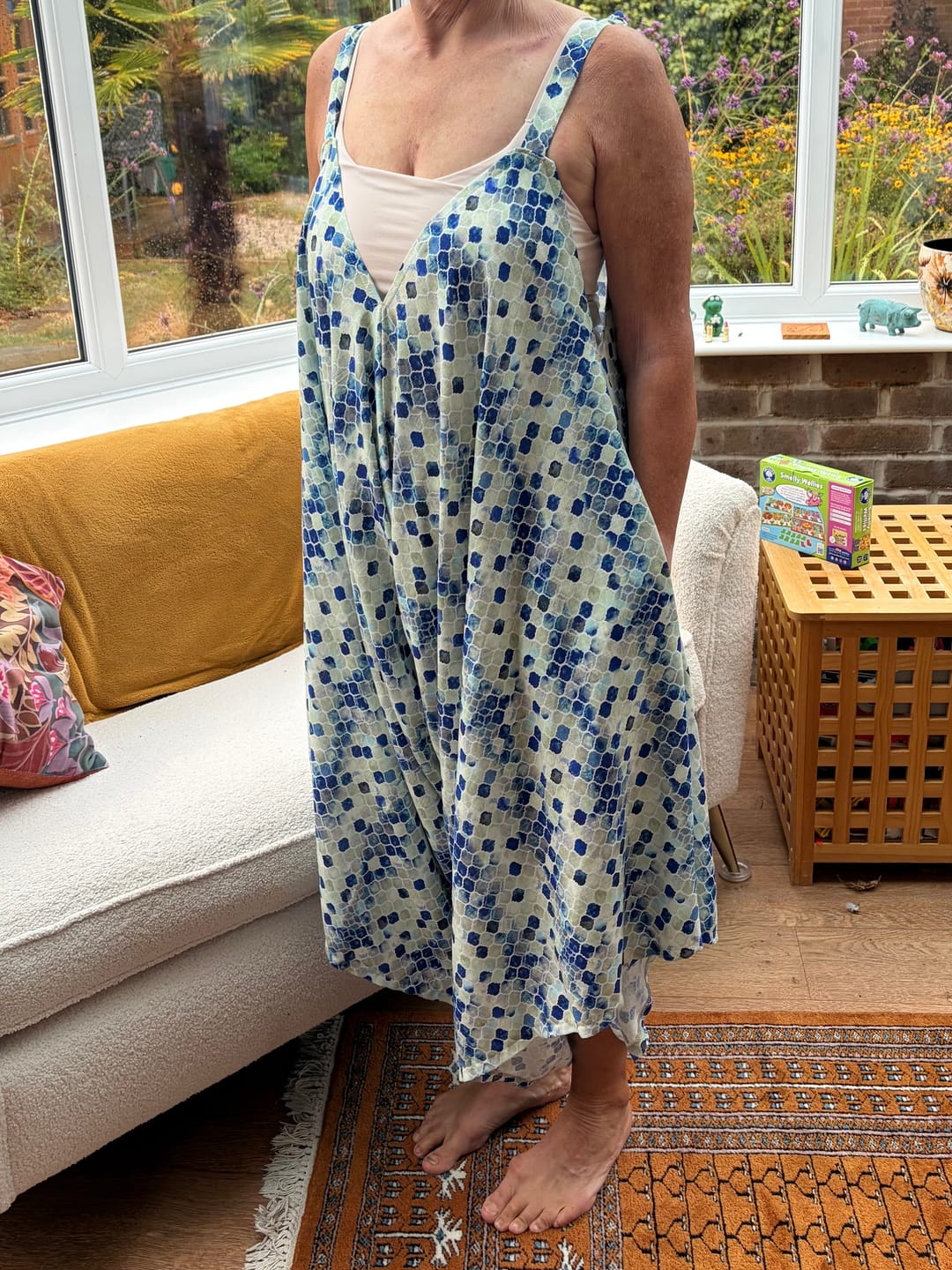 Customer photo review of Abstract Tiles Linen Viscose Fabric