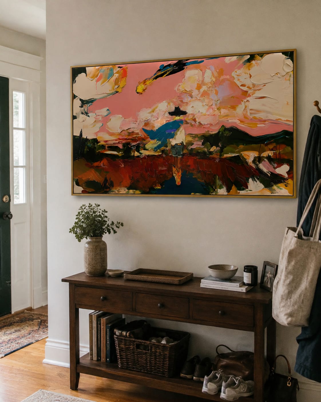 Customer photo review of Pink Horizon Rider-Abstract Western Painting