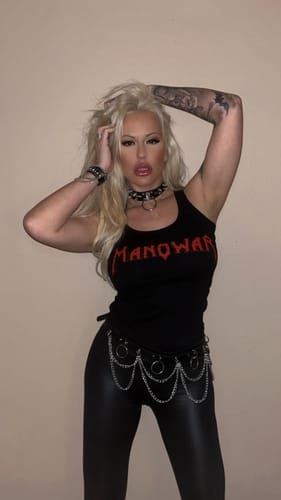 Customer photo review of Manowar Ladies' Racer Back Tank Top With Logo And SOTH