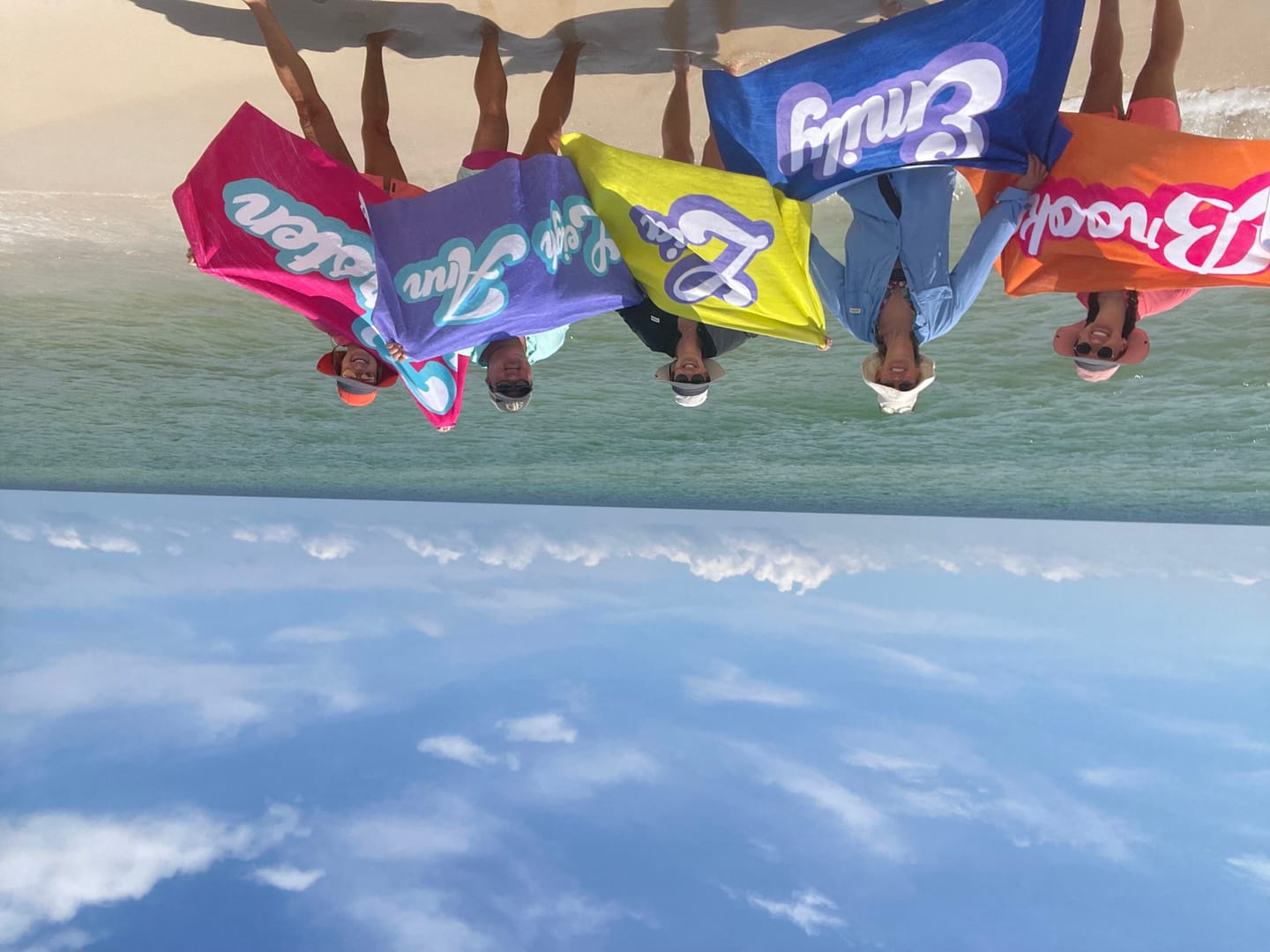 Customer photo review of Personalized Retro Beach Towel: Custom Name, Vacation Gift