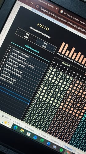 Customer photo review of Rastreador de hábitos para Excel y Google Sheets