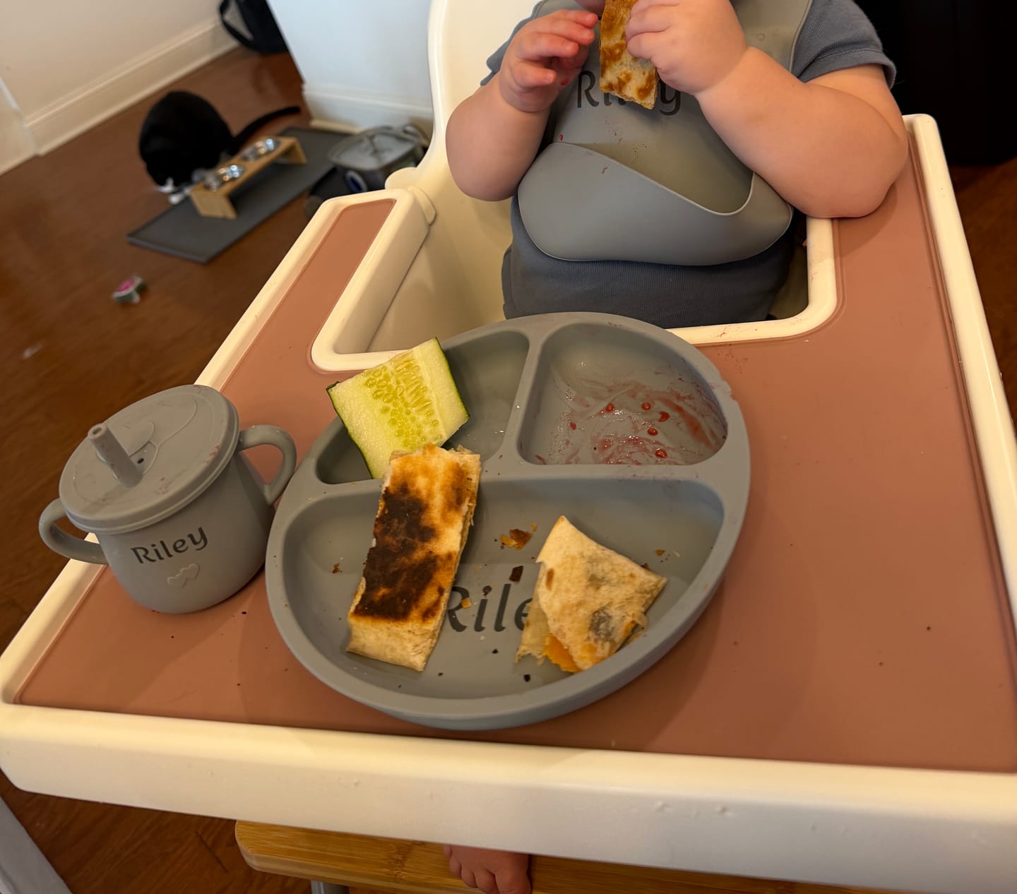 Customer photo review of Noah + Nori™ Personalized Baby Feeding Set