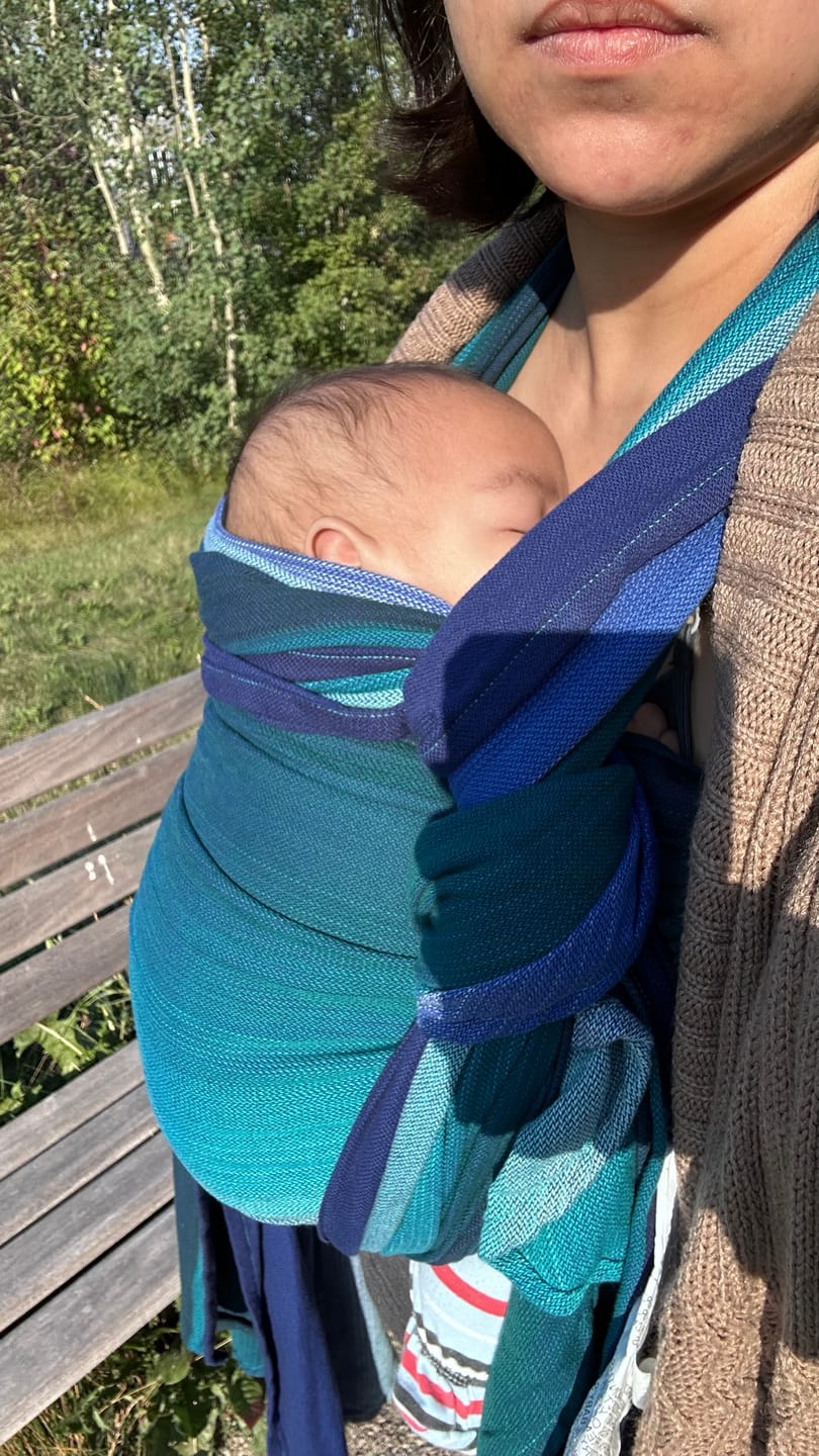 Customer photo review of Écharpe Tissée  x ActivMom | Boréale