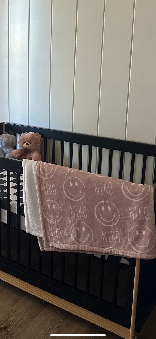 Customer photo review of Personalized Kids Minky Blanket: Custom Name, Soft Fleece or Sherpa