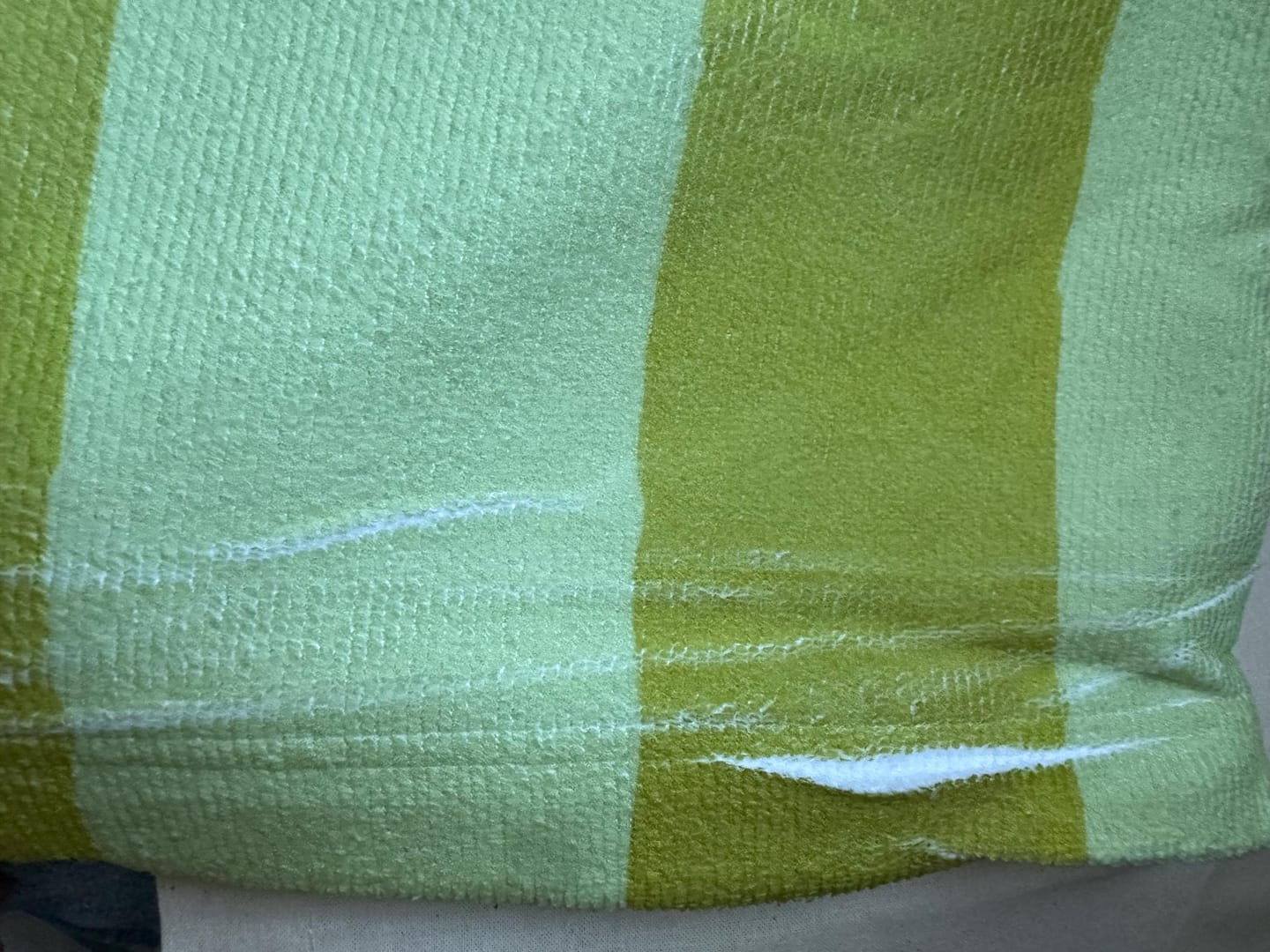 Customer photo review of Personalized Striped Beach Towel: Custom City Name, Quick-Dry Travel Towel