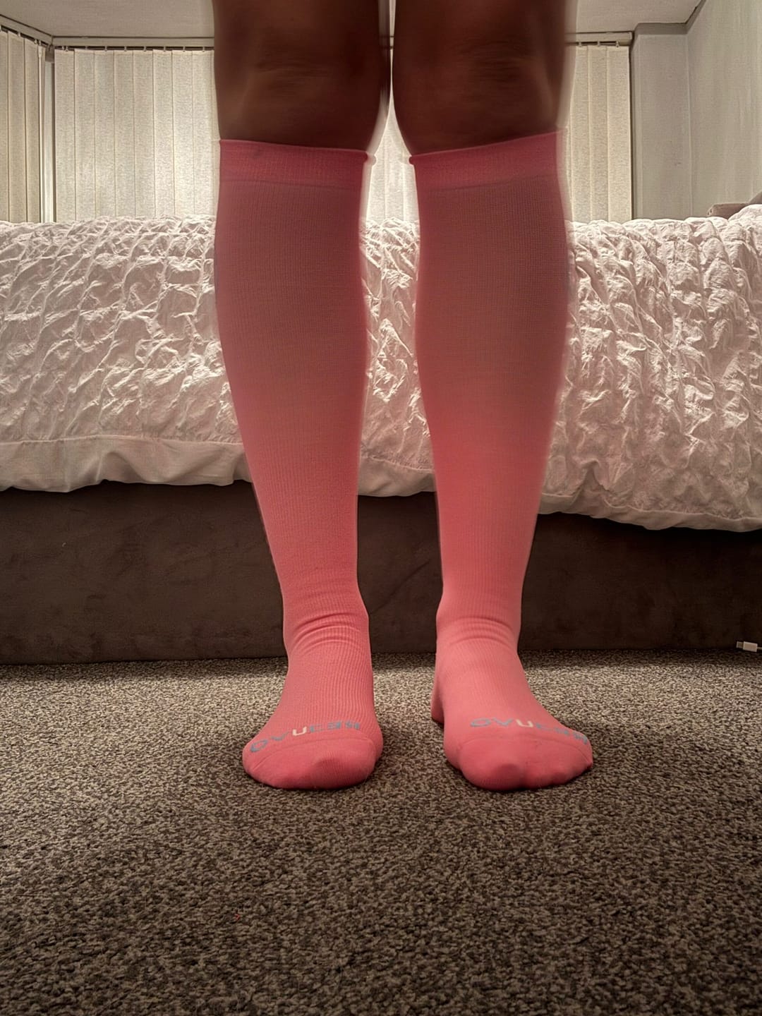 Customer photo review of Rejuvo Knee High Compression Socks - Pink