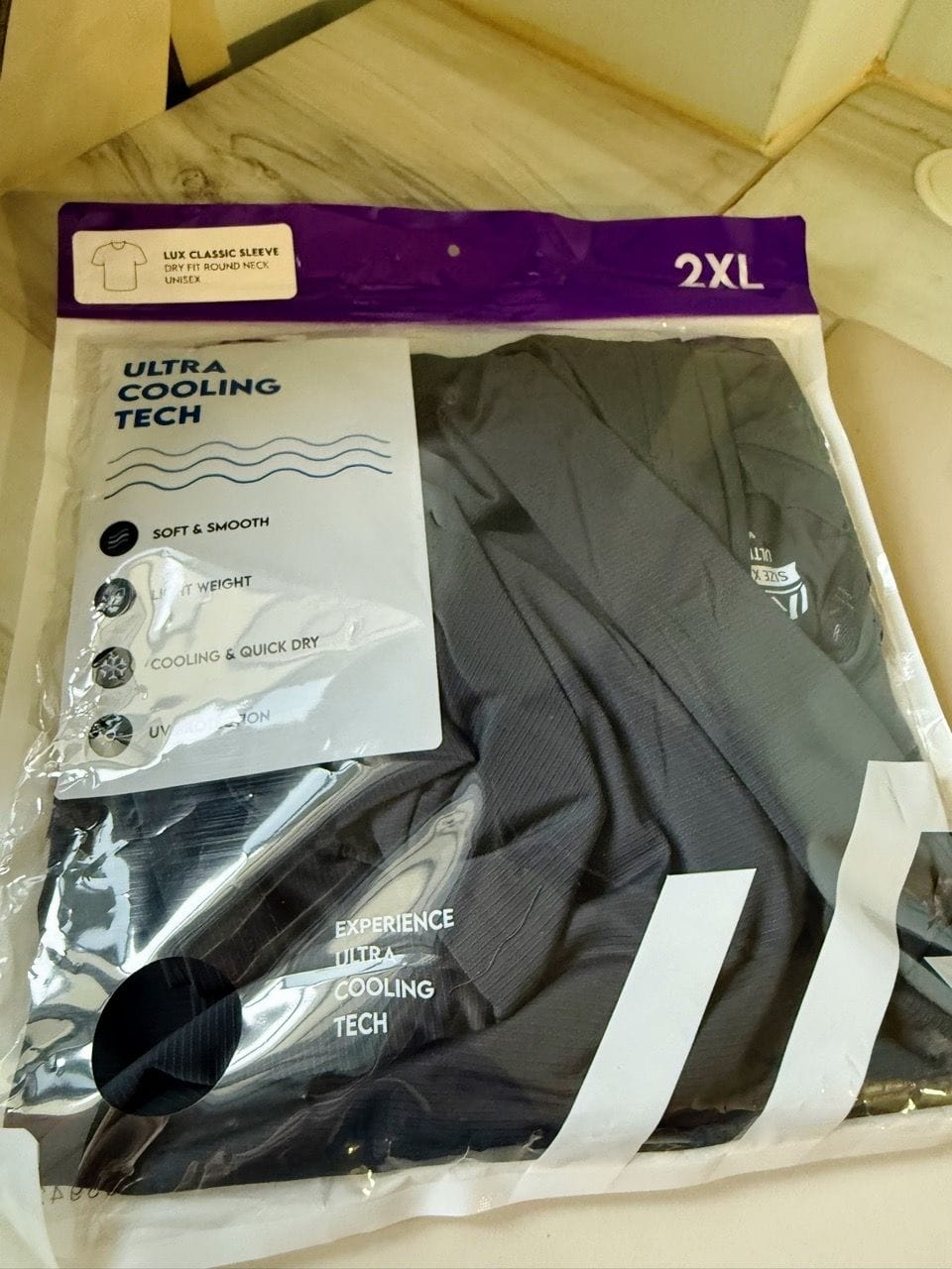 Customer photo review of Lux Cooling Dri-Fit Crew Neck Short Sleeve T-Shirt