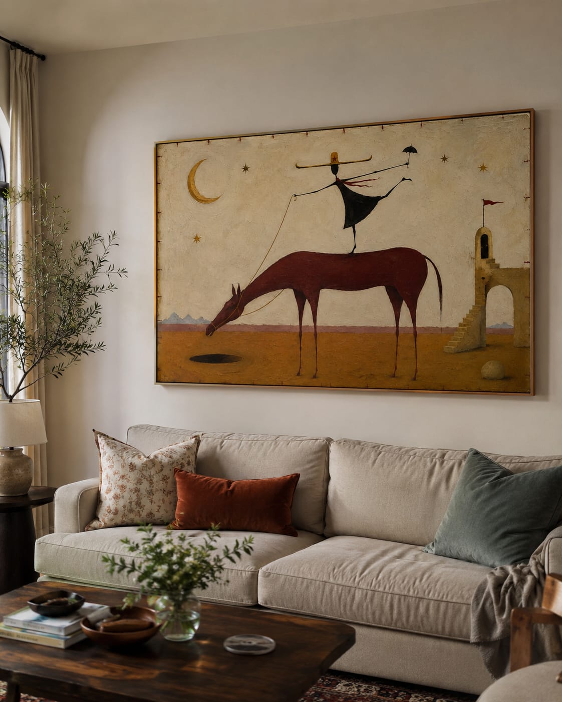Customer photo review of Moonlit Rider-Surreal Horse Painting