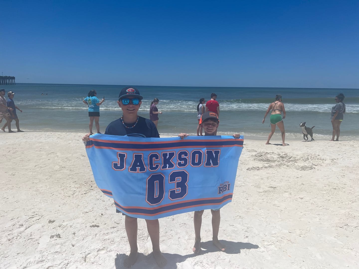 Customer photo review of Personalized Sports Team Rally Towel - Custom Gym & Promotional Gift Towel with Logo Design