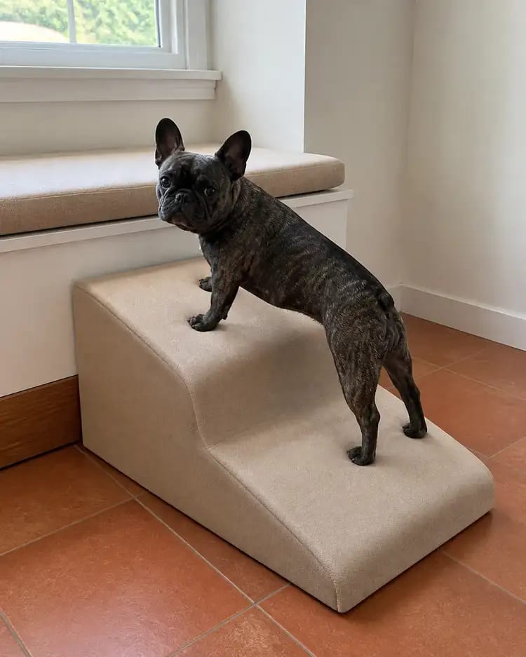 Customer photo review of Gentle Slope Pet Ramp for Beds & Sofas