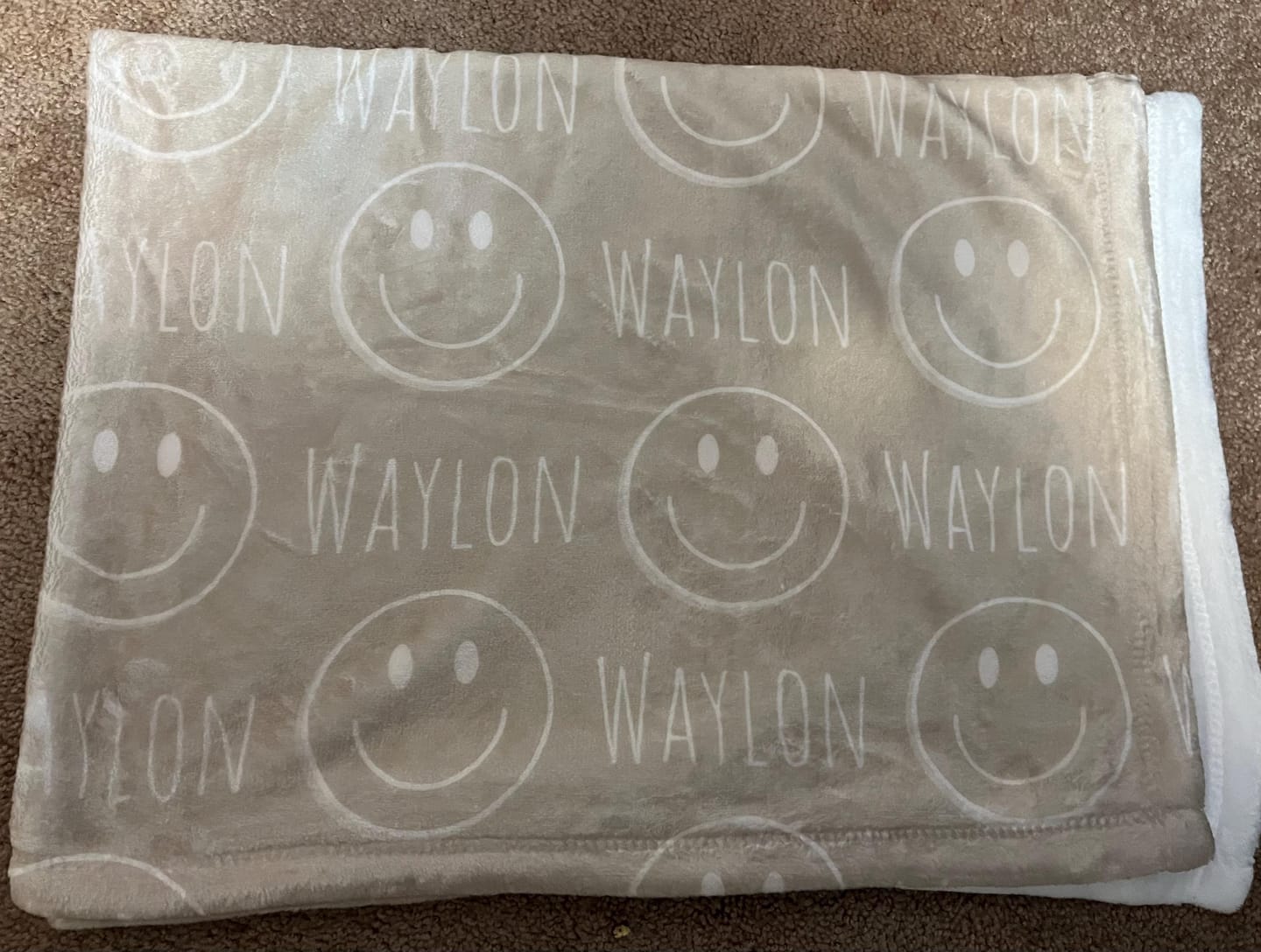 Customer photo review of Personalized Kids Minky Blanket: Custom Name, Soft Fleece or Sherpa