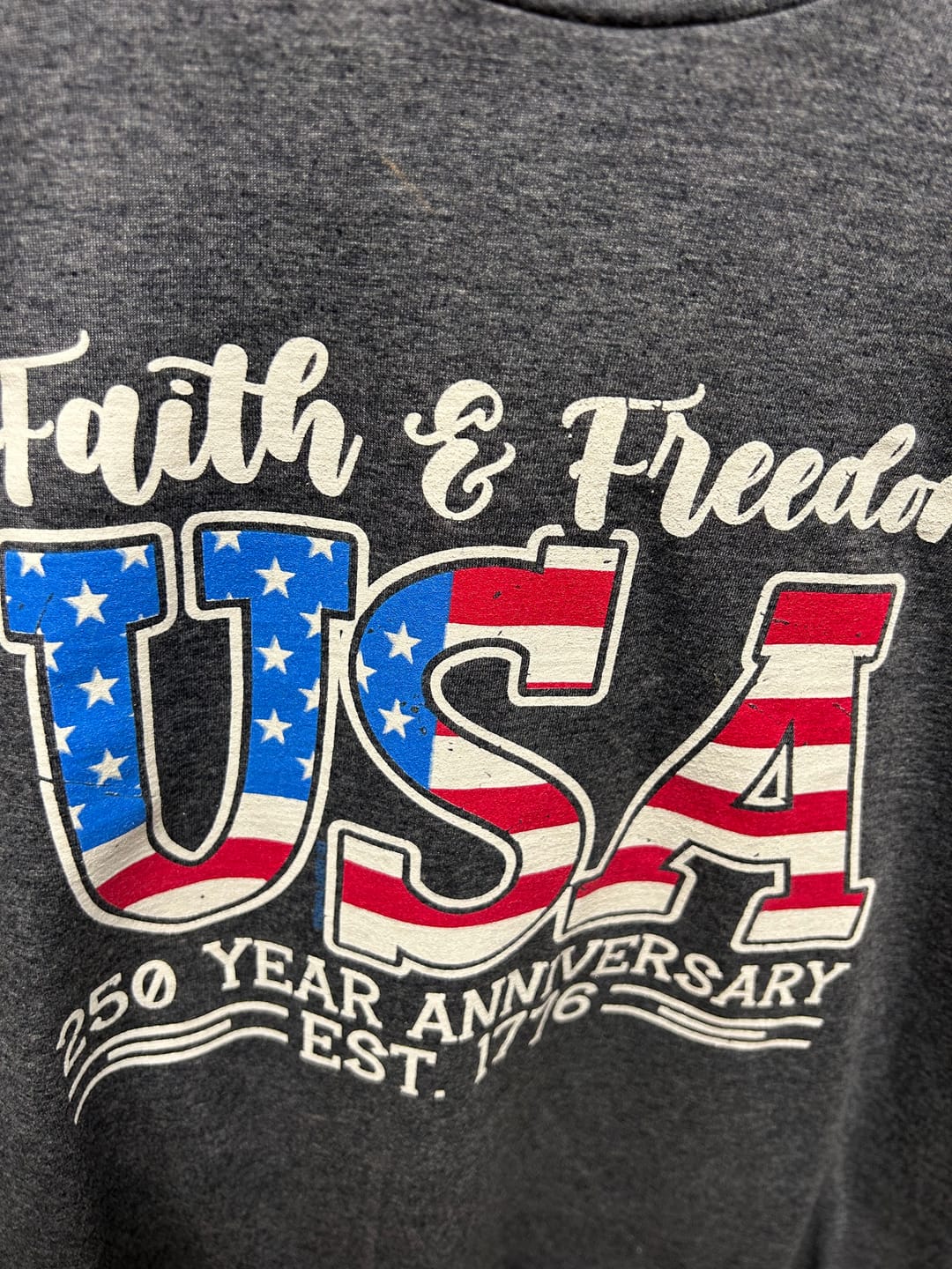 Customer photo review of Faith and Freedom Tee