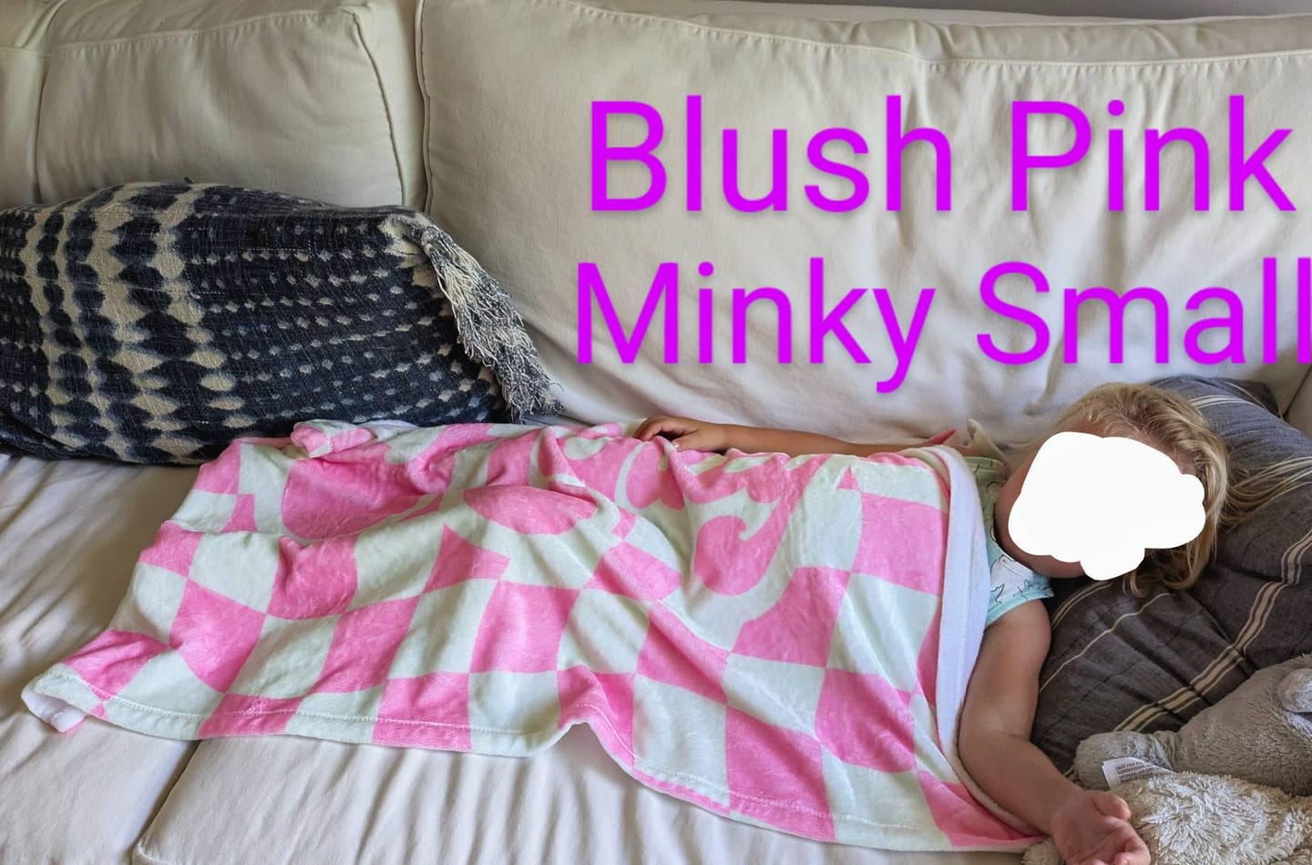 Customer photo review of Personalized Checker Design Blanket – Custom Minky or Sherpa