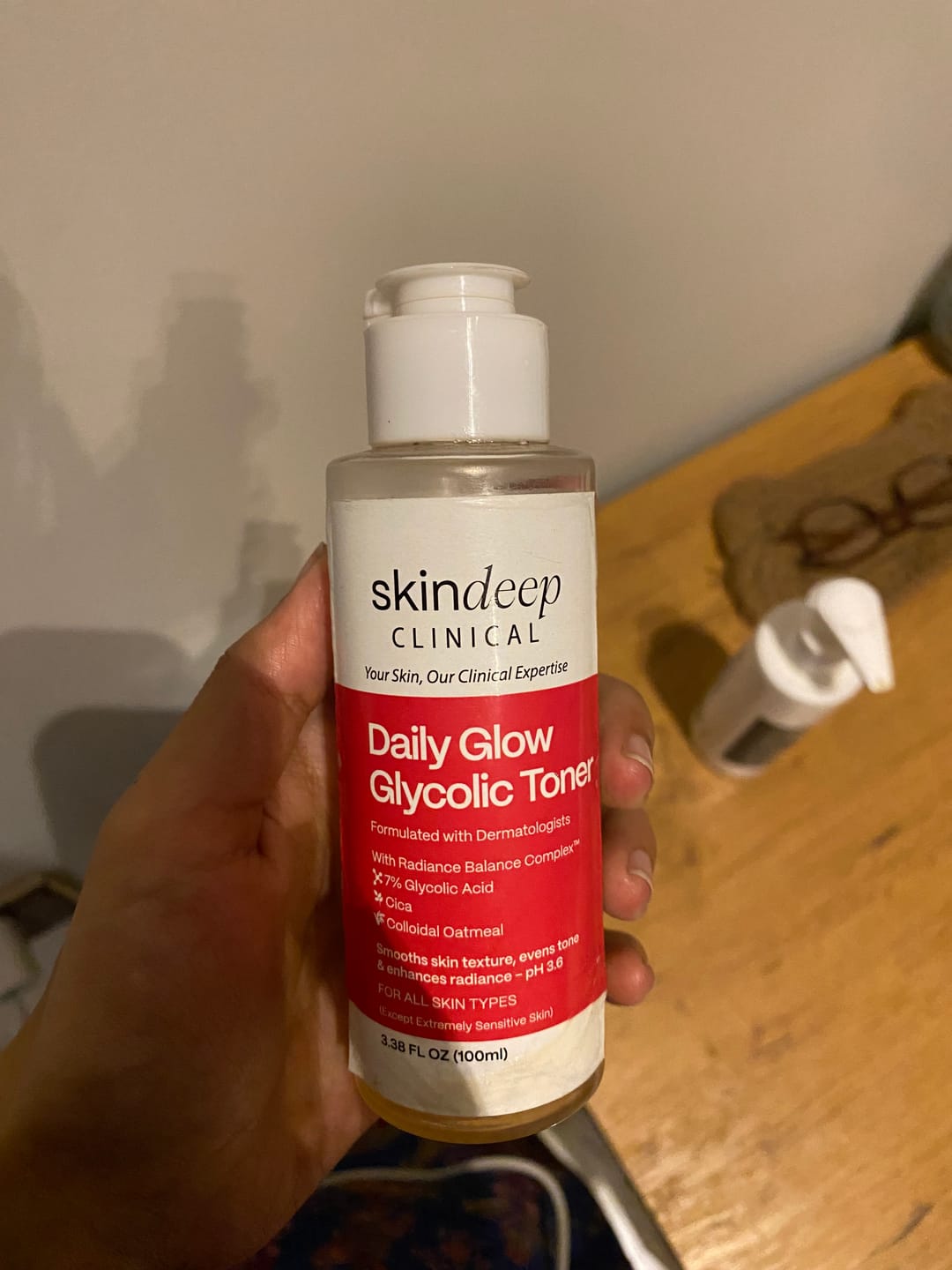 Customer photo review of Daily Glow Glycolic Toner