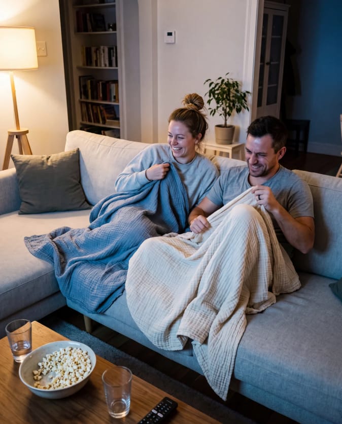 Customer photo review of MUSSELO Musselin-Decke