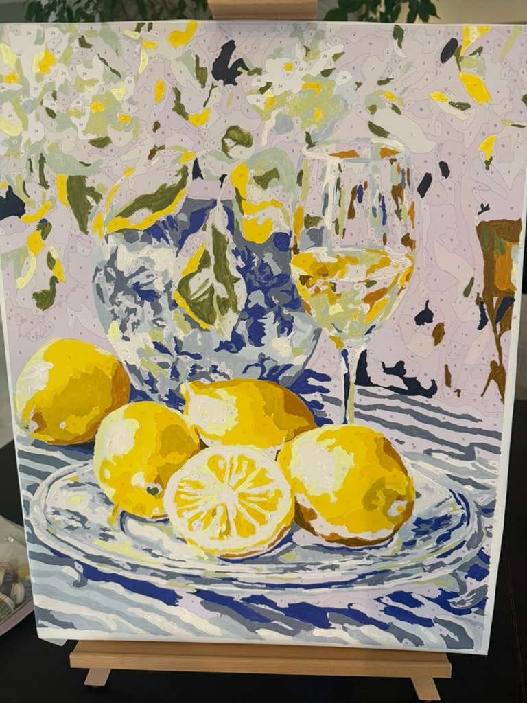 Customer photo review of Lemons and Wine | Paint by Numbers