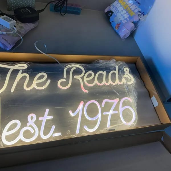Customer photo review of Custom Neon: The Reads est 1...