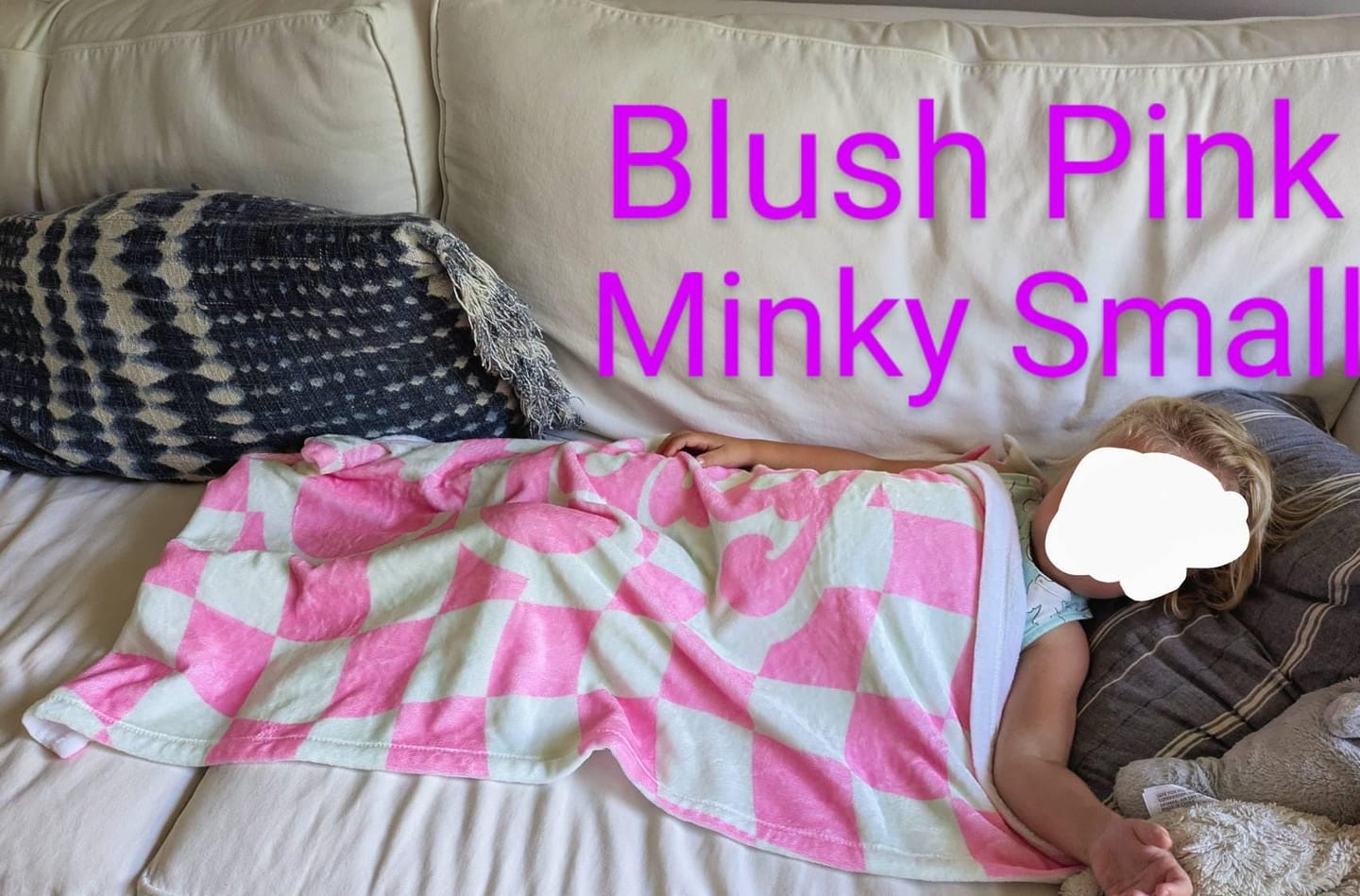 Customer photo review of Personalized Checker Design Blanket – Custom Minky or Sherpa