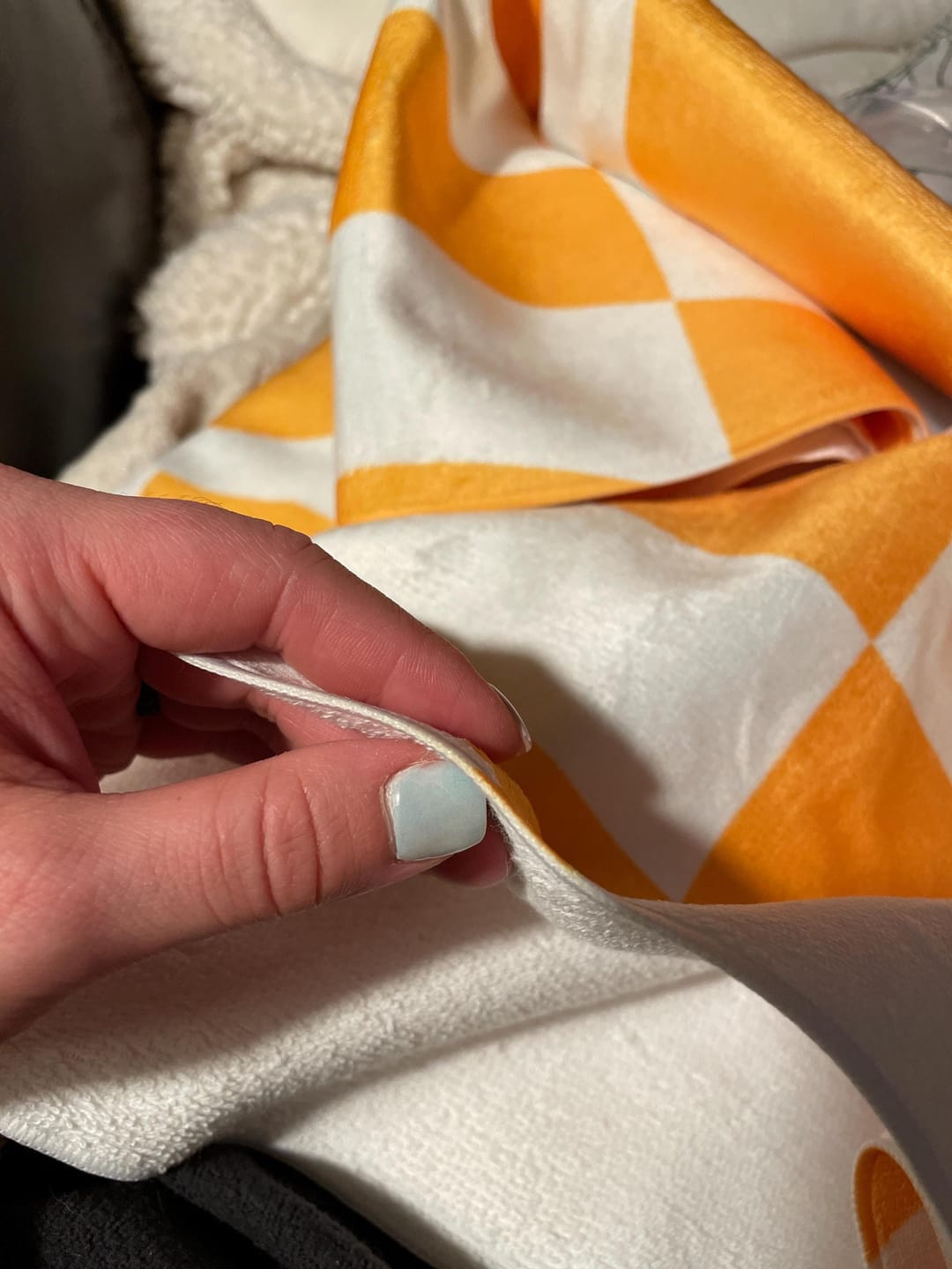 Customer photo review of Personalized Retro Checker Beach Towel: Custom Name Gift