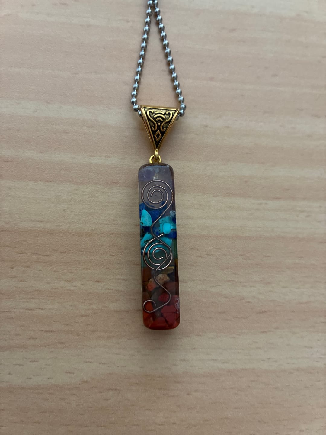 Customer photo review of 7 Chakra Orgonit Halskette