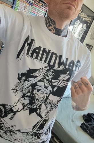 Customer photo review of MANOWAR T-SHIRT HAIL TO ENGLAND WHITE