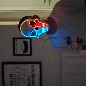 Customer photo review of Spooky LED Glowing Skeleton Mask for Halloween Party