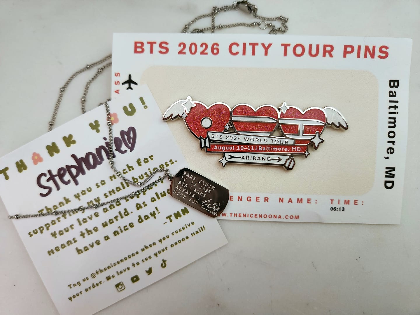 Customer photo review of BTS 2026 City Tour Pin
