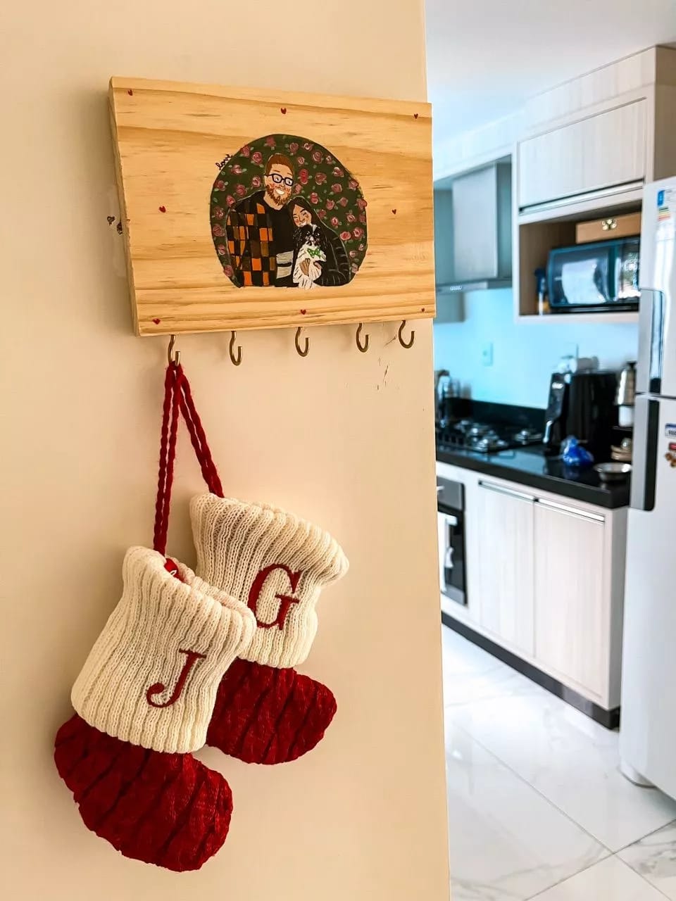Customer photo review of Decoração de Natal Meia com Letra do Alfabeto