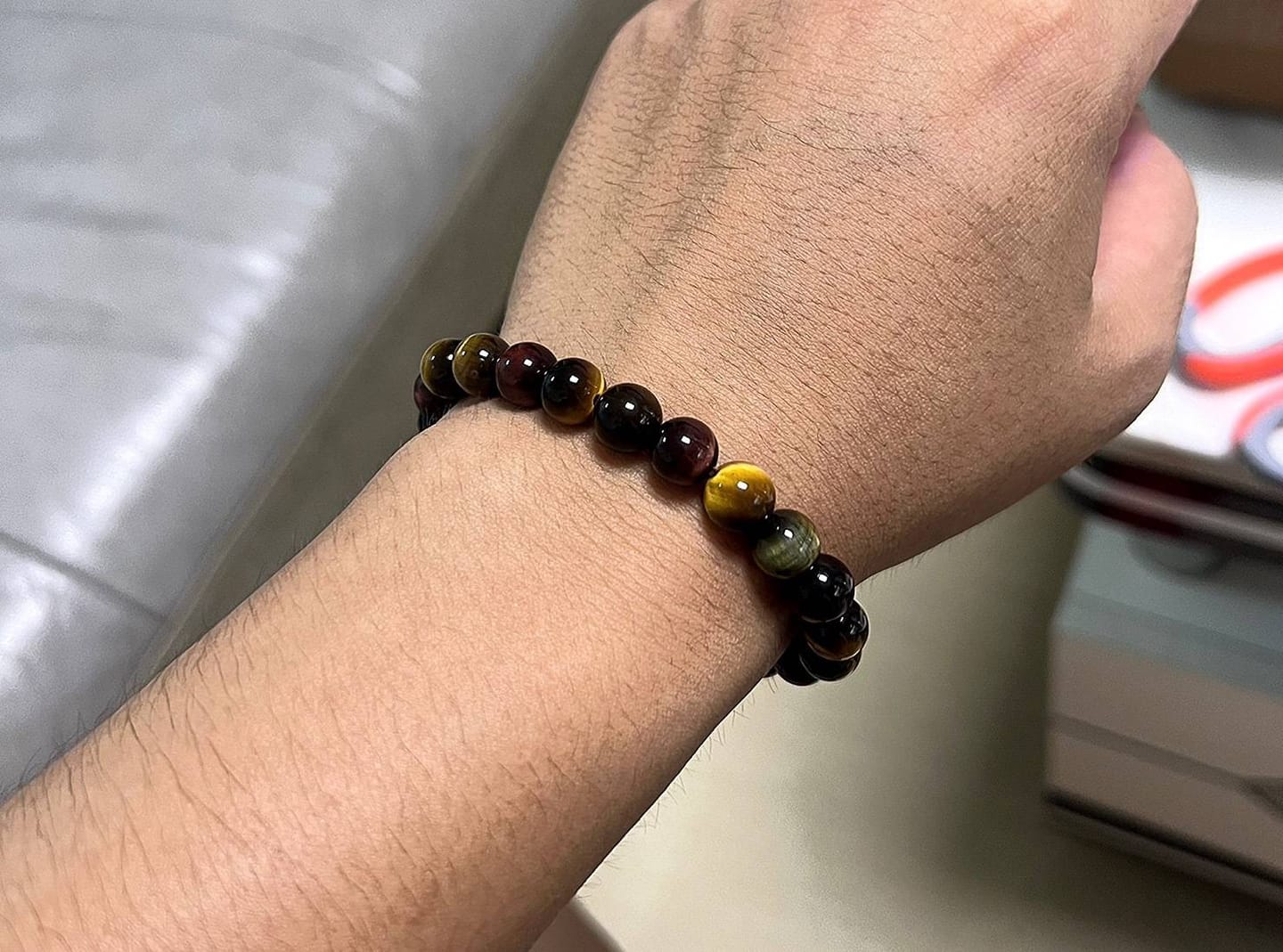 Customer photo review of FuAttract Confidence Protection & Strength Tri-Color Tiger's Eye Willpower Bracelet