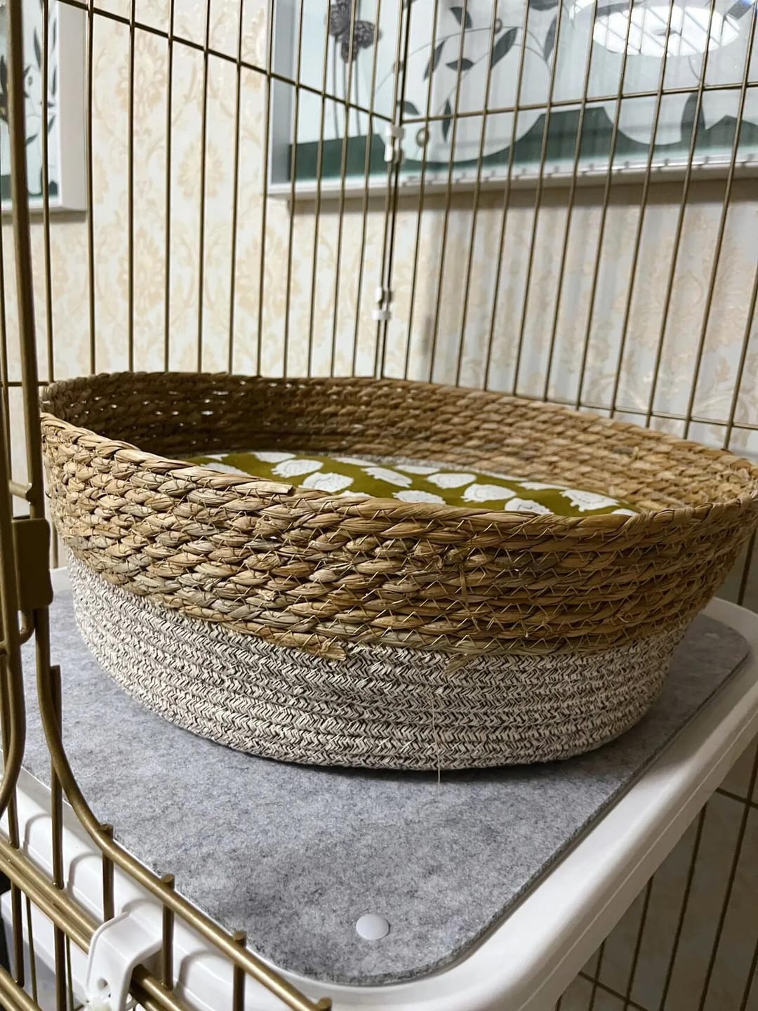 Customer photo review of Rattan Cat Bed
