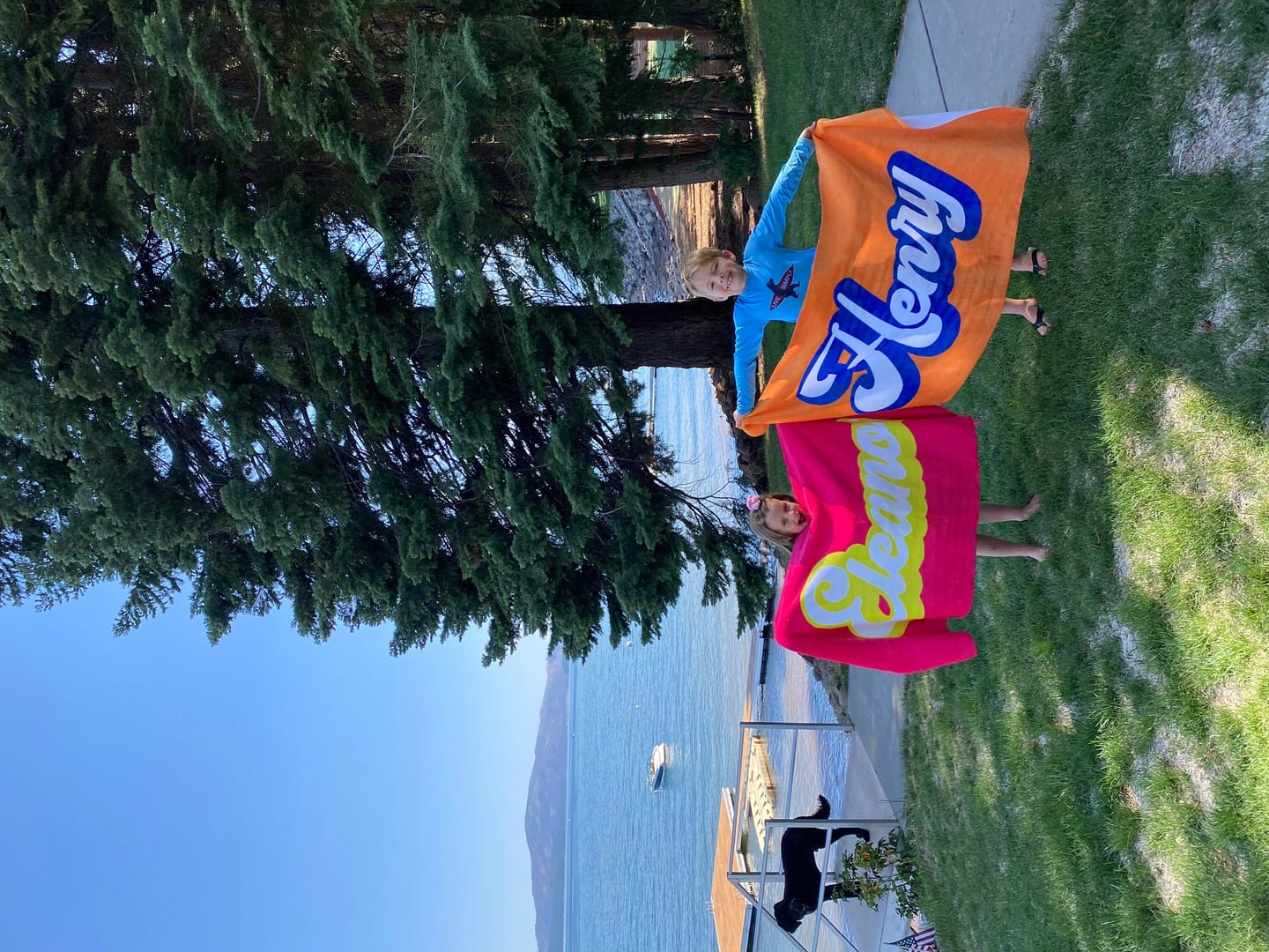 Customer photo review of Personalized Retro Beach Towel: Custom Name, Vacation Gift