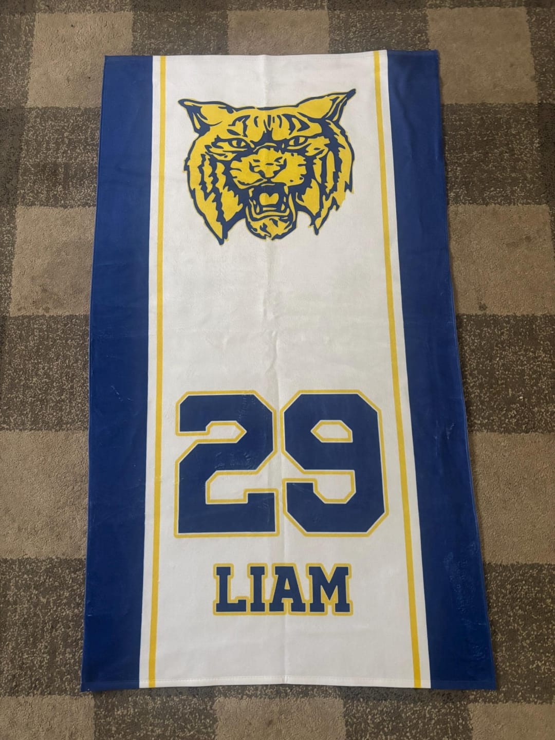Customer photo review of Custom Sports Team Logo Towel, Personalized Gym Rally Towel