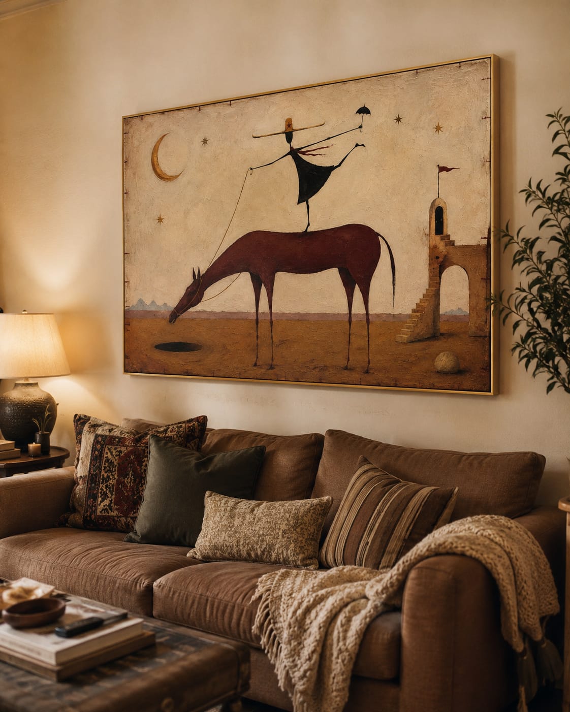 Customer photo review of Moonlit Rider-Surreal Horse Painting